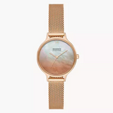 Anita Lille Three-Hand Ombré Mother of Peal Rose Gold Stainless Steel Mesh Watch SKW3107