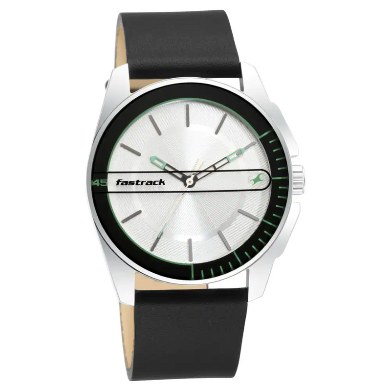 FASTRACK WEAR YOUR LOOK WITH SILVER DIAL LEATHER WATCH - 3089SL15 - KRISHNA WATCH COMPANY