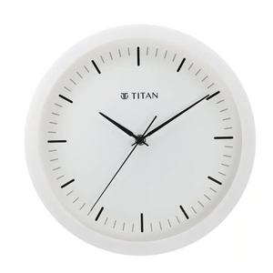 Titan Contemporary White Wall Clock with Silent Sweep Technology 30 cm x 30 cm (Medium) W0036PA01 - KRISHNA WATCH COMPANY