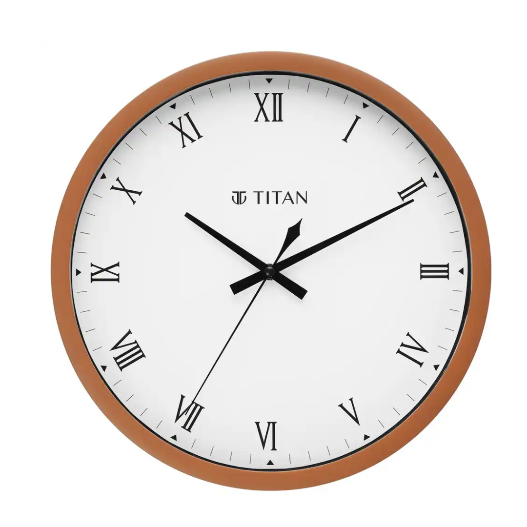 Titan Classic Brown Wall Clock with Silent Sweep Technology - 30.0 cm x 30.0 cm (Medium)  W0044PA02A