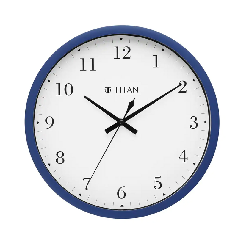 Titan wall clock Classic Blue Wall Clock with Silent Sweep Technology - NSW0044PA03A - KRISHNA WATCH COMPANY