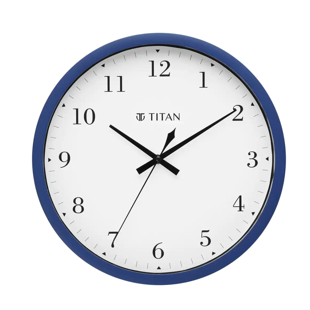 Titan wall clock Classic Blue Wall Clock with Silent Sweep Technology - NSW0044PA03A - KRISHNA WATCH COMPANY