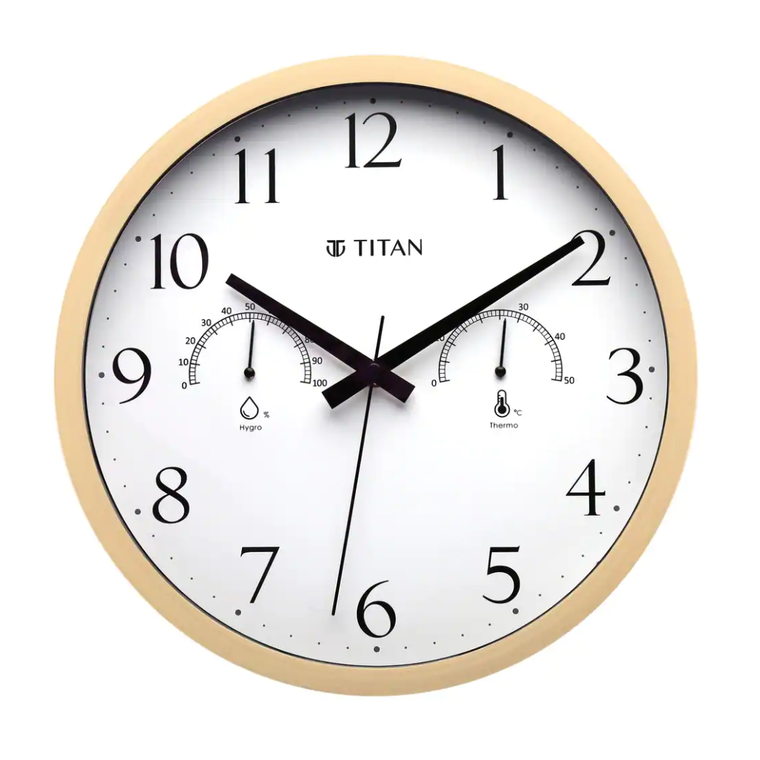 Titan Wall Clock Contemporary Wooden Finish White - W0046PA01 - KRISHNA WATCH COMPANY