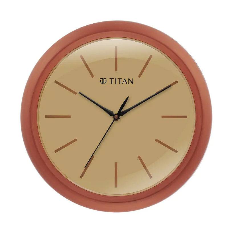 Titan Classic Brown Colour Wall Clock W0072PA01 - KRISHNA WATCH COMPANY
