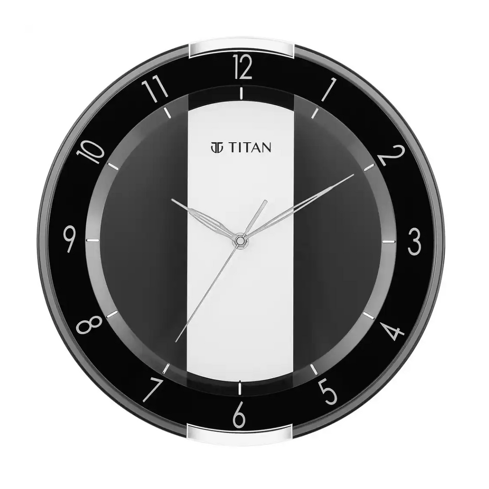 Titan Contemporary Black Wall Clock W0079PA01 - KRISHNA WATCH COMPANY