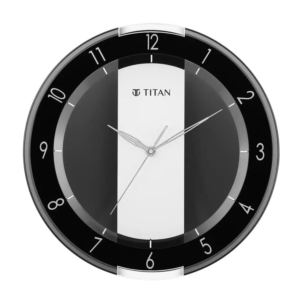 Titan Contemporary Black Wall Clock W0079PA01 - KRISHNA WATCH COMPANY