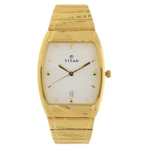 TITAN White Dial Golden Stainless Steel Strap Watch NM9315YM01 (D167A) - KRISHNA WATCH COMPANY