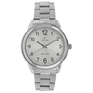 TITAN White Dial Silver Metal Strap Watch NN1585SM04 (DF305) - KRISHNA WATCH COMPANY