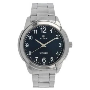TITAN Blue Dial Silver Stainless Steel Strap Watch NN1585SM05 (DF306) - KRISHNA WATCH COMPANY