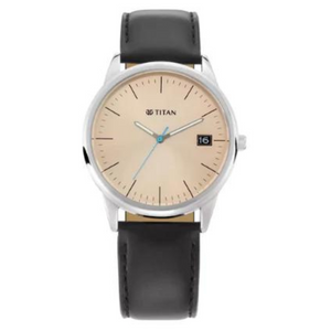 Titan Neo Beige Dial Analog with Date Leather Strap watch for Men NN1836SL01 (DK306) - KRISHNA WATCH COMPANY