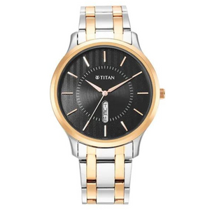 TITAN Karishma Black Dial Brass Strap Watch - 1825KM02 - KRISHNA WATCH COMPANY