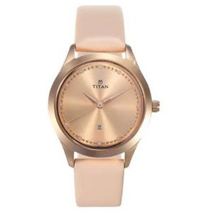 Titan Sparkle Pink Dial Analog Date Function Watch for Women NN2570WL01 - KRISHNA WATCH COMPANY