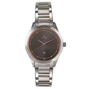 Titan Sparkle Anthracite Dial Analog Date Function Watch 2570SM07 - KRISHNA WATCH COMPANY