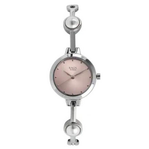 Titan Raga Pink Dial Silver Metal Strap Watch 2576SM01 - KRISHNA WATCH COMPANY