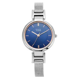 TITAN Raga Viva Blue Dial Metal Strap Watch NM2608SM02 (DH524) - KRISHNA WATCH COMPANY