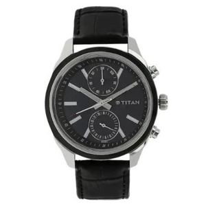 Titan Workwear Watch with Blue Dial & Leather Strap - 1733KL01 - KRISHNA WATCH COMPANY