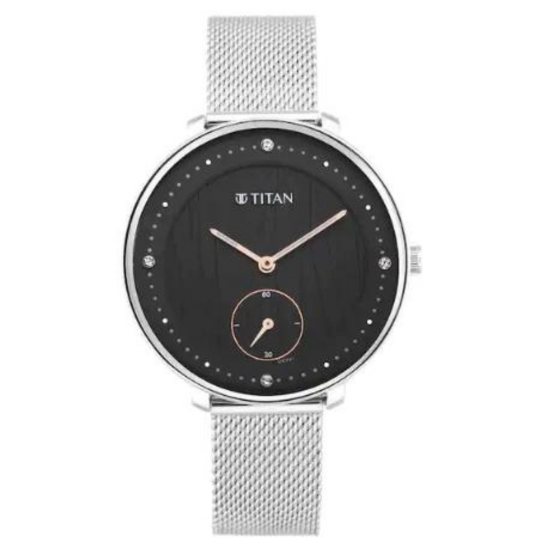 Titan Workwear Watch with Black Dial & Stainless Steel Strap NQ2651SM01 - KRISHNA WATCH COMPANY