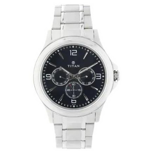 Titan Blue Dial Silver Stainless Steel Strap Watch - 1698SM02 - KRISHNA WATCH COMPANY