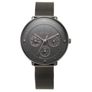 TITAN Neo Grey Dial Stainless Steel Strap Watch for Women - 2651QM01 - KRISHNA WATCH COMPANY