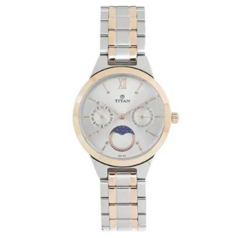 TITAN Workwear Watch with Analog Moon Phase Function - 2590KM01