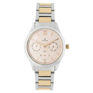 Titan Workwear Watch with Pink Dial & Stainless Steel Strap NQ2570KM01 - KRISHNA WATCH COMPANY