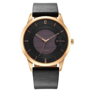 Titan Solar Black Dial Leather Strap Watch 1806WL05 - KRISHNA WATCH COMPANY