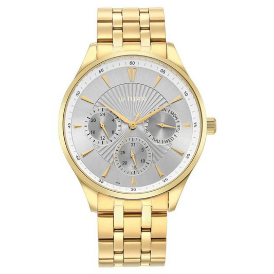 Titan Opulent III Green Dial Multifunction Watch 90127YM04