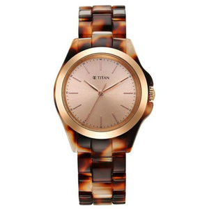 Titan Fashion Acetate Rose Gold Dial Acetate Strap Watch 95205KP01(DM998) - KRISHNA WATCH COMPANY
