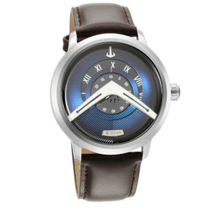 Titan Maritime Watch with Blue Dial & Leather Strap 1828SL01 - KRISHNA WATCH COMPANY