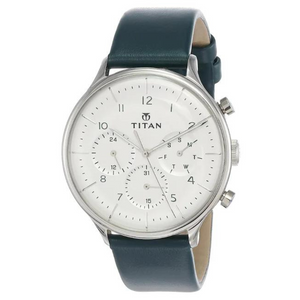 TITAN On Trend White Dial Leather Strap Watch - 90102SL03 - KRISHNA WATCH COMPANY