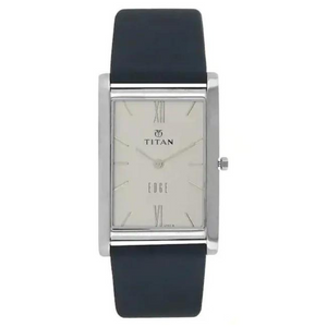TITAN Edge White Dial Blue Leather Strap Watch NH1043SL01A - KRISHNA WATCH COMPANY