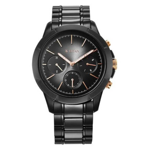 Titan Quartet Black Dial Ceramic Strap Watch 90090KD03 - KRISHNA WATCH COMPANY