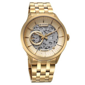 TITAN Metal Mechanicals Blue Dial Stainless Steel Strap Watch - 90140YM01 - KRISHNA WATCH COMPANY