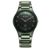 Titan Edge Ceramic Quartz Analog Green Strap Watch 1696QC06