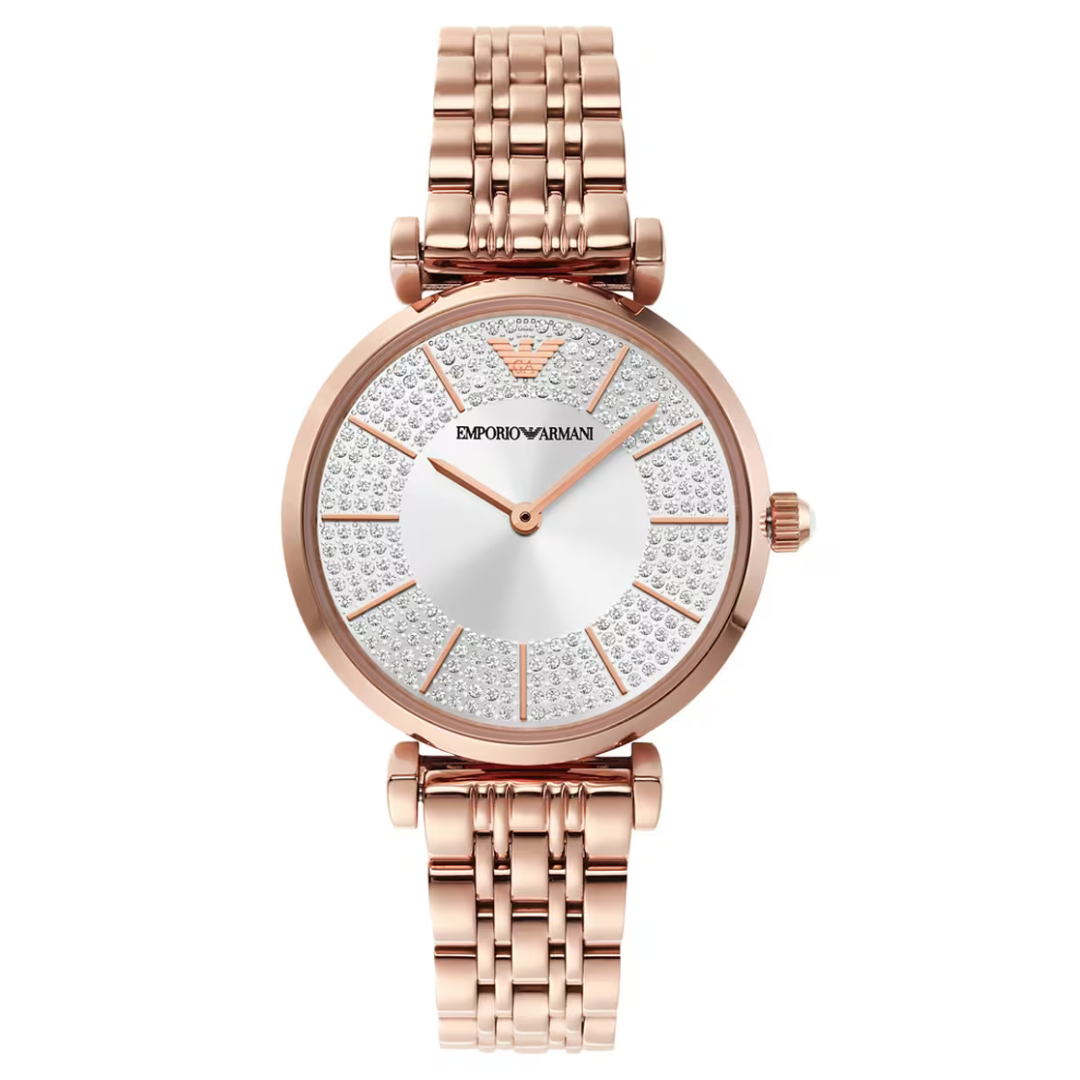 Two-Hand Rose Gold-Tone Stainless Steel Watch AR11446