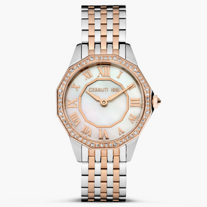 Cerruti 1881 Women Embellished Analog Watch with Metal Strap CECIWLG0008205W - KRISHNA WATCH COMPANY