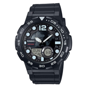 Casio Youth Ana-Digi Black Dial Men's Watch -AEQ-100W-1AVDF - AD204 - KRISHNA WATCH COMPANY