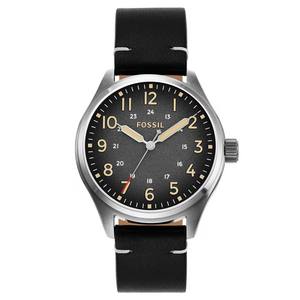 Easton Three-Hand Black Leather Watch BQ2791 - KRISHNA WATCH COMPANY