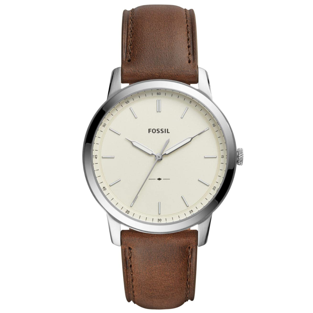 The Minimalist Three-Hand Brown Leather Watch  FS5439