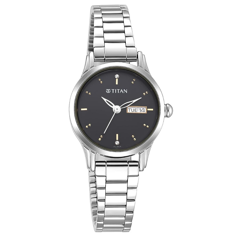 TITAN Lagan Black Dial Metal Strap Watch NP2656SM03 - KRISHNA WATCH COMPANY