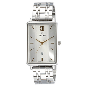 Titan White Dial Two Toned Stainless Steel Strap Watch Nk1738sm01 (Dg389) - KRISHNA WATCH COMPANY