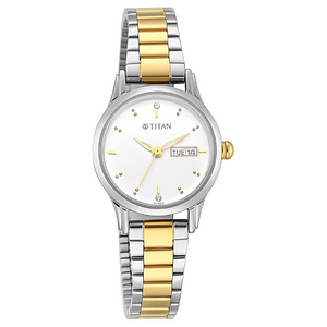 Titan Lagan Silver Dial Metal Strap Watch - 2656BM01 - KRISHNA WATCH COMPANY