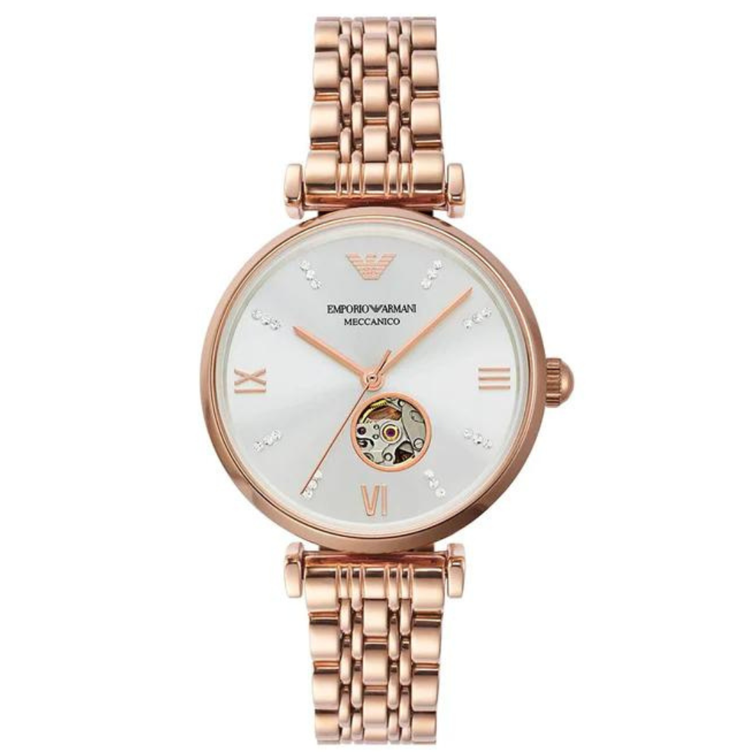 Emporio Armani Gianni T-bar Analog Silver Dial Women's Watch-AR60023