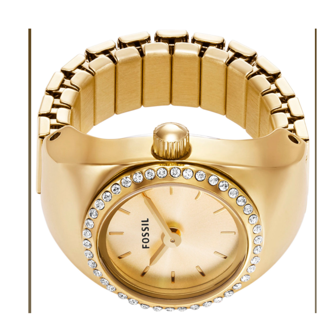 Barbie™ x Fossil Special Edition Gold-Tone Stainless Steel Center Focal Ring  - JF04501710004 - Fossil