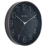 Titan Metallic Black Wall Clock with Slim Hands - 30 cm x 30 cm (Medium) NSW0007MA01A - KRISHNA WATCH COMPANY