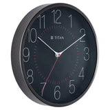 Titan Metallic Black Wall Clock with Slim Hands - 30 cm x 30 cm (Medium) NBW0007MA01A - KRISHNA WATCH COMPANY