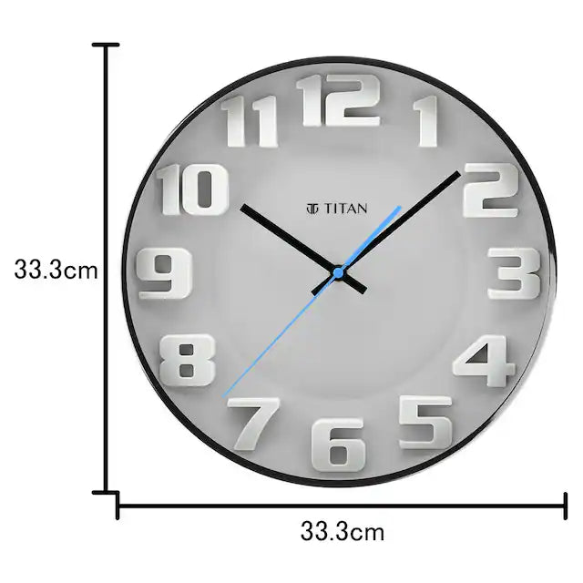 Metallic Wall Clock - Moulded Dial with solid numbers - W0008MA01
