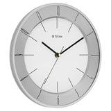 Titan Contemporary Wall Clock White Dial Color Silent Sweep Technology - 27 cm X 27 cm (Small) NSW0010PA02 - KRISHNA WATCH COMPANY
