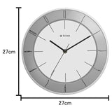 Titan Contemporary Wall Clock White Dial Color Silent Sweep Technology - 27 cm X 27 cm (Small) NSW0010PA02 - KRISHNA WATCH COMPANY