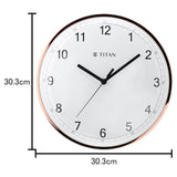 Titan WALL CLOCK Metallic White Wall Clock with Domed Glass - W0022MA01A - KRISHNA WATCH COMPANY